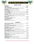 The Park Menu Pg 1